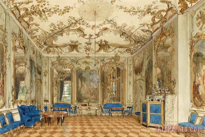 Concert Room of Sanssouci Palace, Potsdam, Germany painting - Eduard Gaertner Concert Room of Sanssouci Palace, Potsdam, Germany Art Print