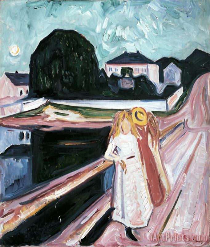 Girls on The Pier painting - Edvard Munch Girls on The Pier Art Print