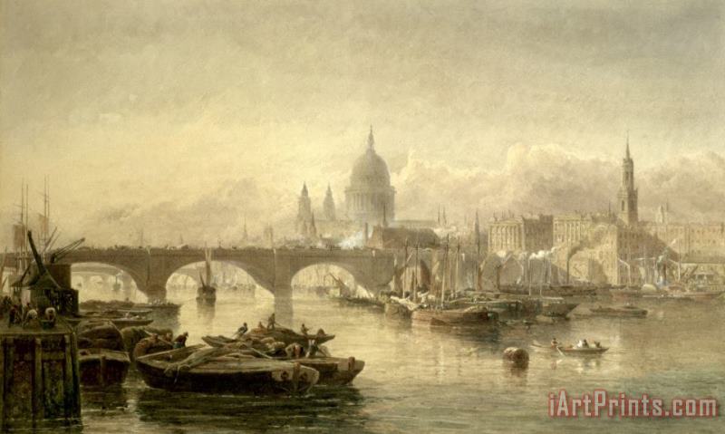 St Paul's Cathedral And London Bridge From The Surrey Side painting - Edward Angelo Goodall St Paul's Cathedral And London Bridge From The Surrey Side Art Print