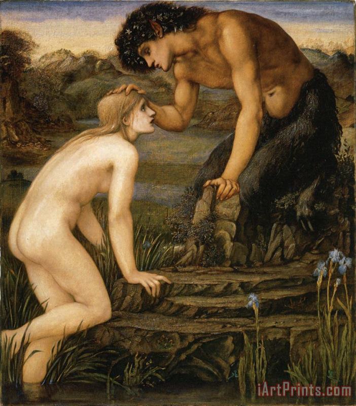 Edward Burne Jones Pan And Psyche Art Print