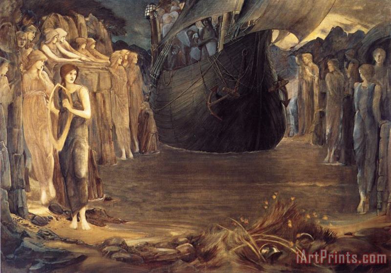 The Sirens painting - Edward Burne Jones The Sirens Art Print