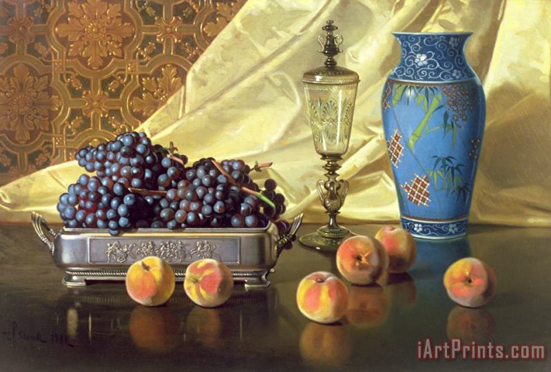 Edward Chalmers Leavitt Still Life with Peaches Art Painting
