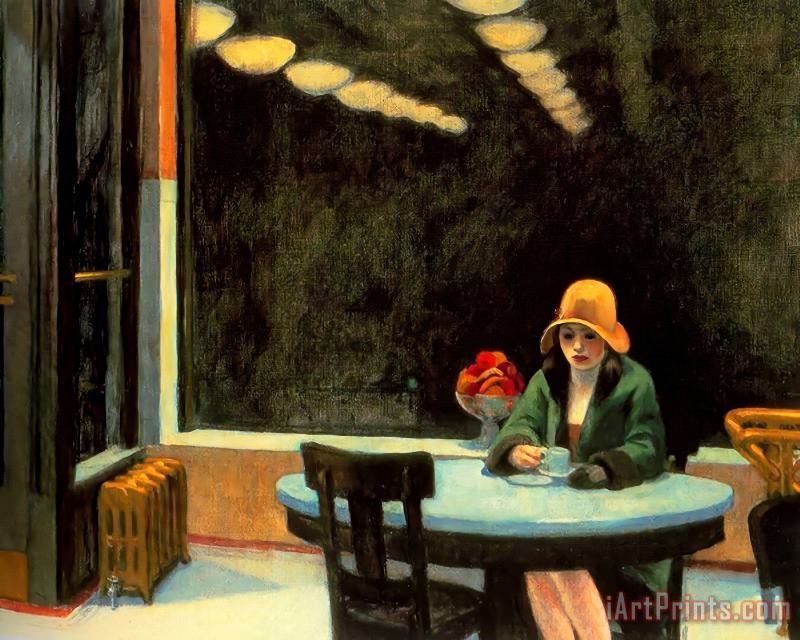 Edward Hopper Automat Art Painting
