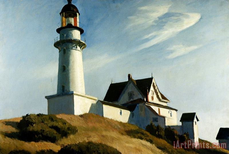 Edward Hopper Lighthouse At Two Lights Art Print