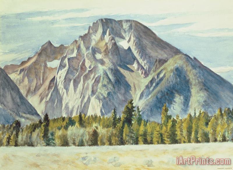 Mount Moran painting - Edward Hopper Mount Moran Art Print