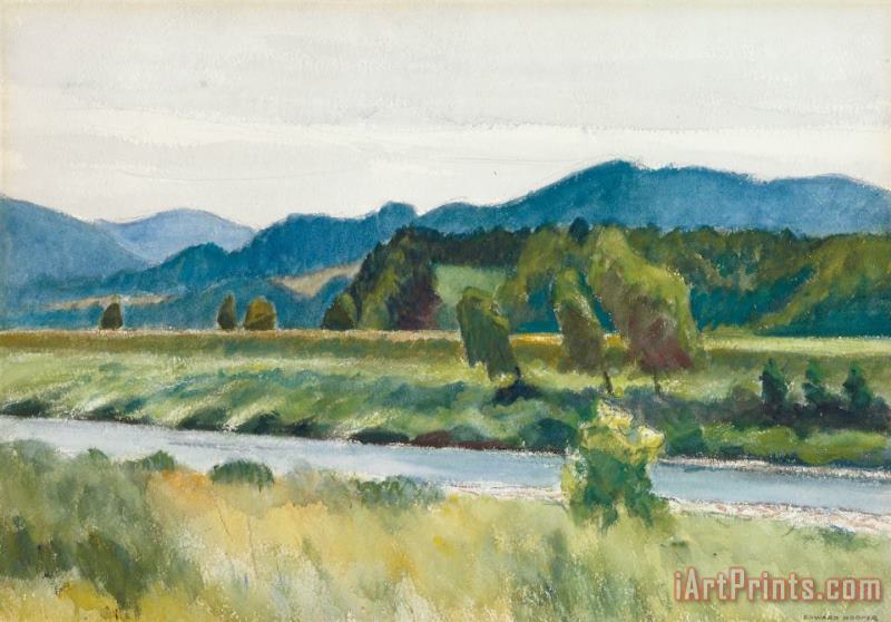 Rain On River painting - Edward Hopper Rain On River Art Print