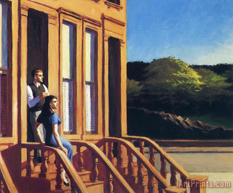 Edward Hopper Sunlight on Brownstones Art Painting
