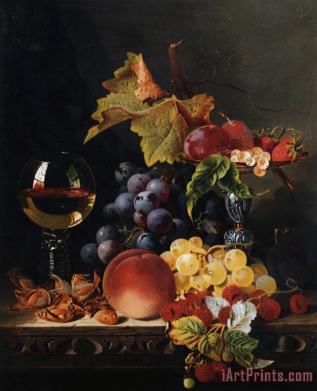 Edward Ladell Still Life with Wine Goblet Art Painting