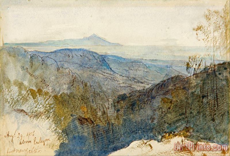 A Distant View of Mt Athos painting - Edward Lear A Distant View of Mt Athos Art Print