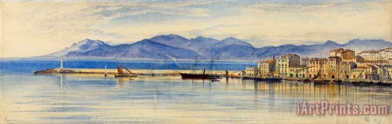 Edward Lear A View of The Harbour at Cannes Art Painting