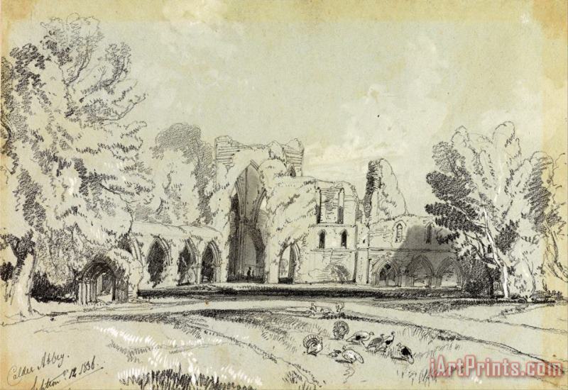 Edward Lear Calder Abbey, September 12. 1836 Art Painting