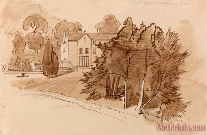 Manor (knowsley Lane ) painting - Edward Lear Manor (knowsley Lane ) Art Print