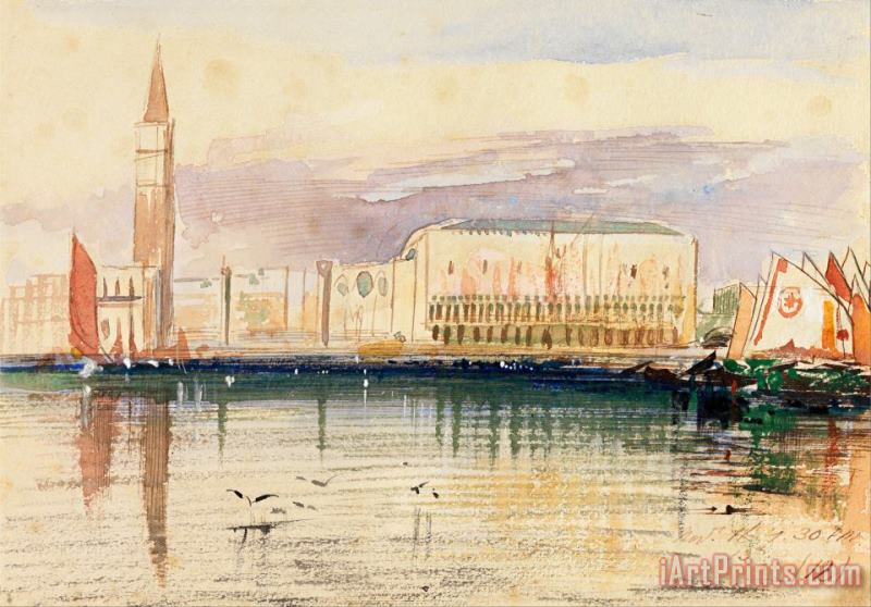 Edward Lear Venice, The Doge's Palace Art Painting