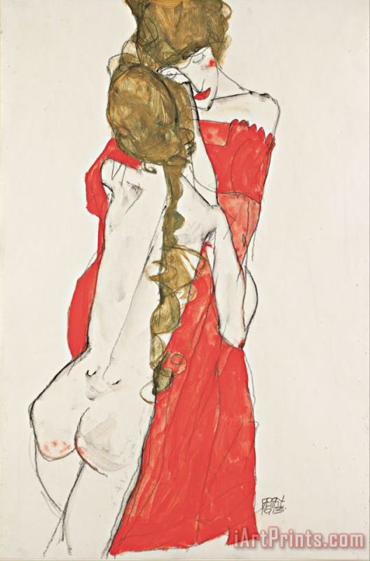 Mother And Daughter painting - Egon Schiele Mother And Daughter Art Print