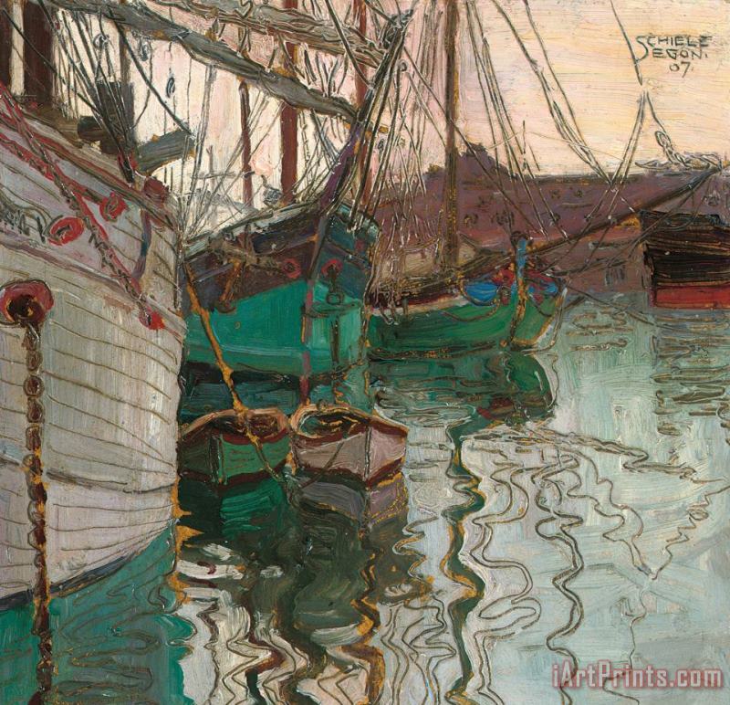 Egon Schiele Port Of Trieste Art Print