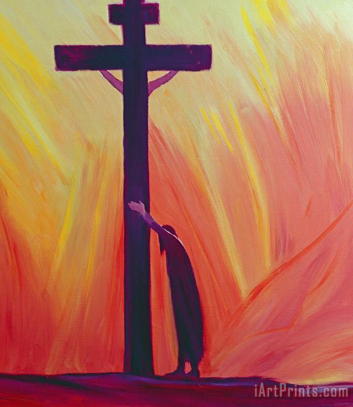 Elizabeth Wang In our sufferings we can lean on the Cross by trusting in Christ's love Art Painting