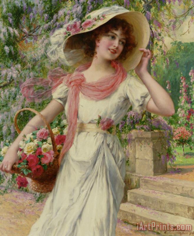 Emile Vernon The Flower Garden Art Painting