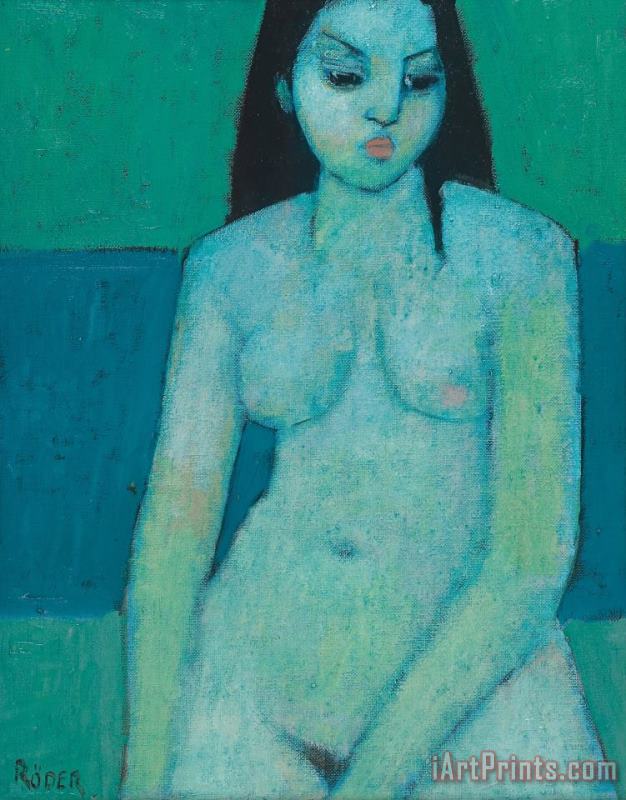 Angelina Nude painting - Endre Roder Angelina Nude Art Print