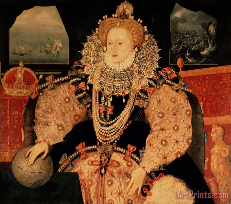 English School Elizabeth I Armada portrait Art Print