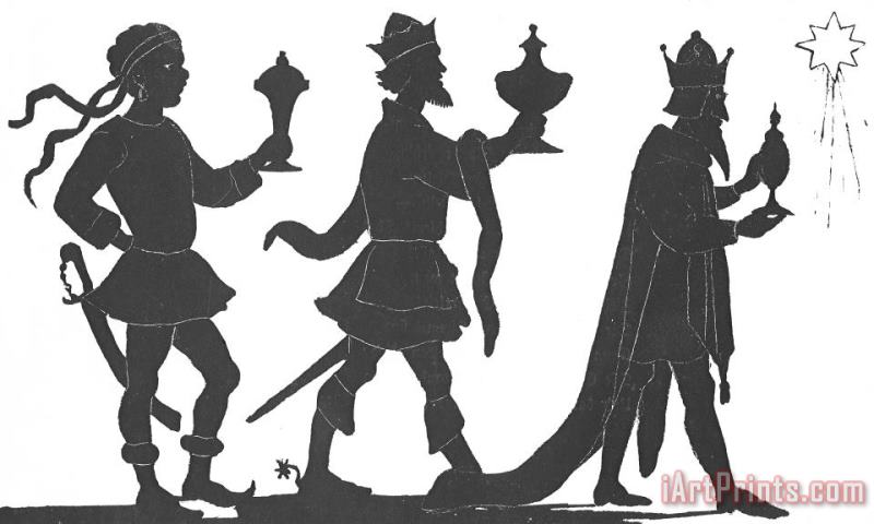 Silhouette Of Three Kings painting - English School Silhouette Of Three Kings Art Print