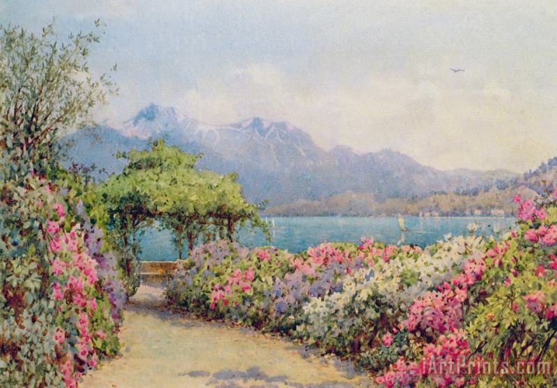 Ernest Arthur Rowe Lake Como from the Villa Carlotta Art Painting