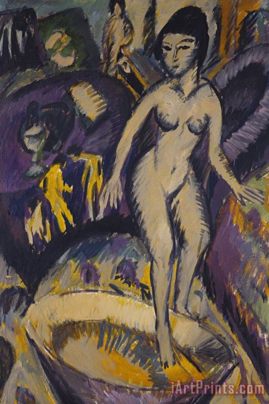 Ernst Ludwig Kirchner Female Nude With Hot Tub Art Painting