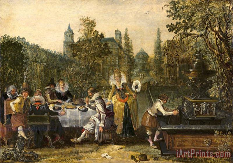Merry Company in a Park painting - Esaias Van De Velde Merry Company in a Park Art Print