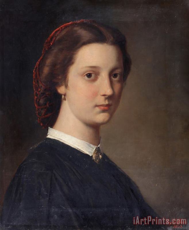 Female Portrait, 1863 painting - Eugen von Blaas Female Portrait, 1863 Art Print