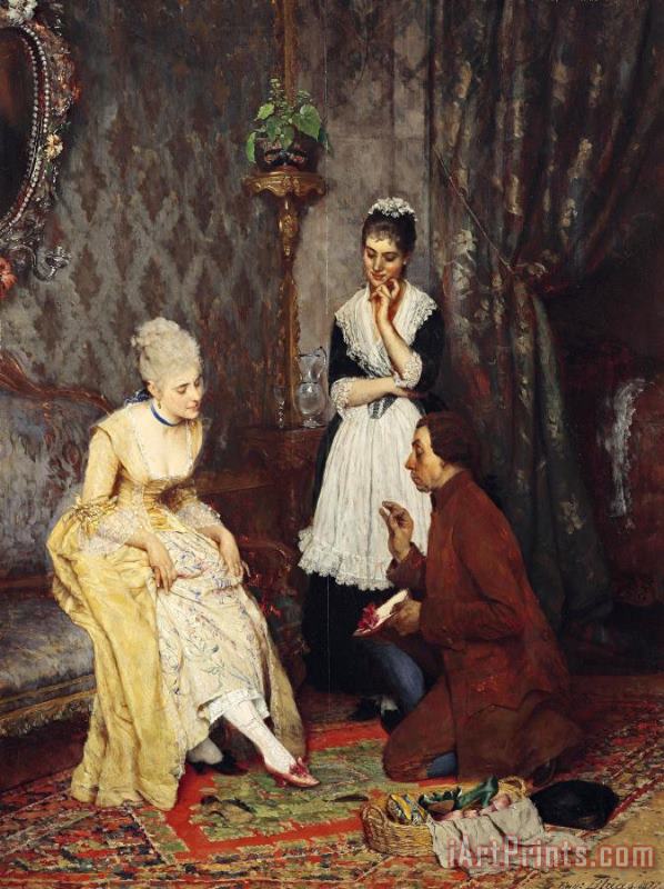The Perfect Shoe, 1877 painting - Eugen von Blaas The Perfect Shoe, 1877 Art Print