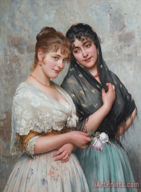 Eugen von Blaas Two Venetian Women, 1898 Art Painting