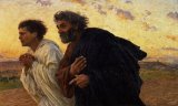 Eugene Burnand - The Disciples Peter and John Running to the Sepulchre on the Morning of the Resurrection painting