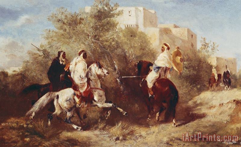 Arab Horsemen painting - Eugene Fromentin Arab Horsemen Art Print