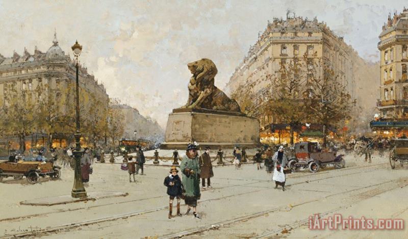 Eugene Galien-Laloue The Lion Of Belfort Le Lion De Belfort Art Painting