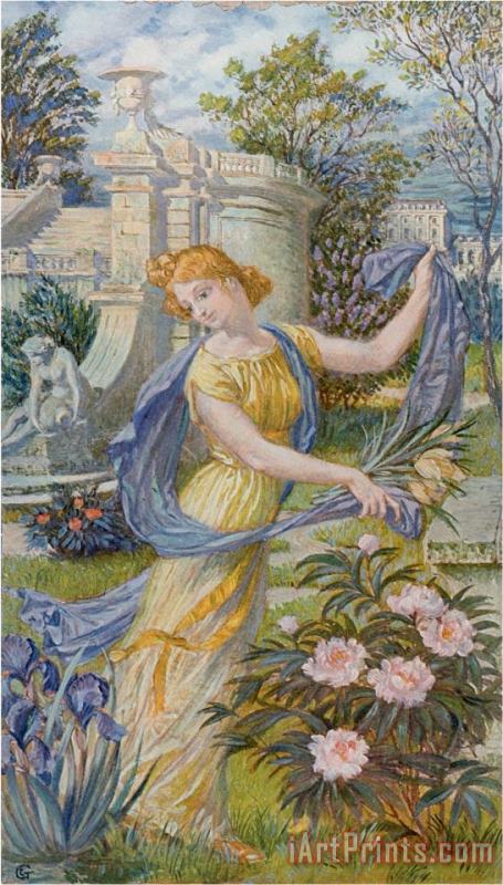 Eugene Grasset Allegory of Spring C 1900 Art Painting