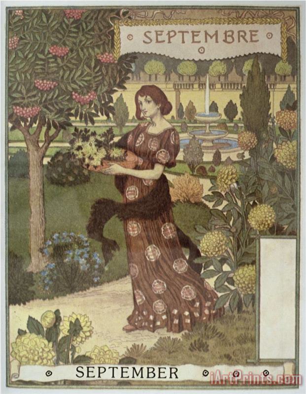 Eugene Grasset September Art Print