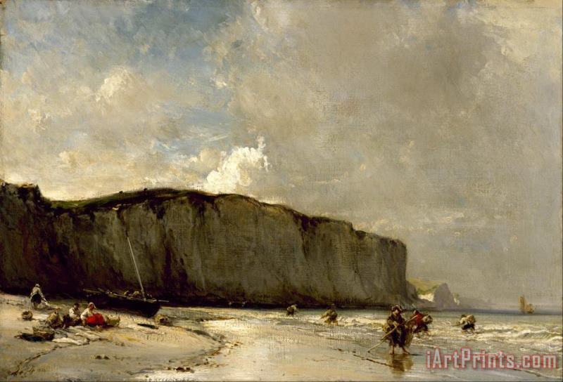 Eugene Isabey View Along The Norman Coast Art Painting