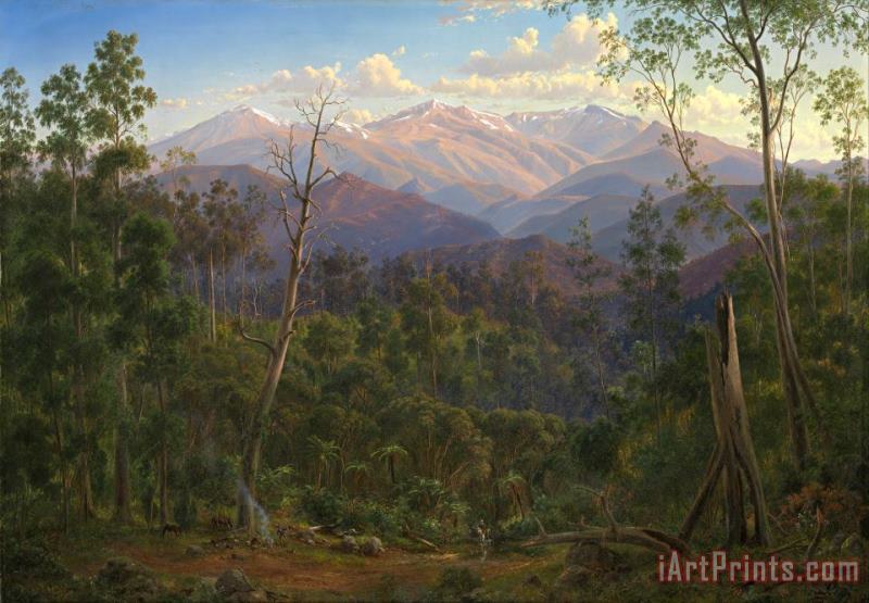Mount Kosciusko, Seen From The Victorian Border (mount Hope Ranges) painting - Eugene Von Guerard Mount Kosciusko, Seen From The Victorian Border (mount Hope Ranges) Art Print