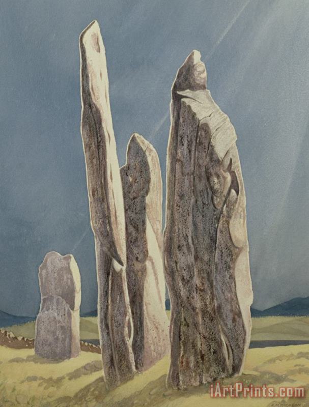 Tall Stones Of Callanish Isle Of Lewis painting - Evangeline Dickson Tall Stones Of Callanish Isle Of Lewis Art Print