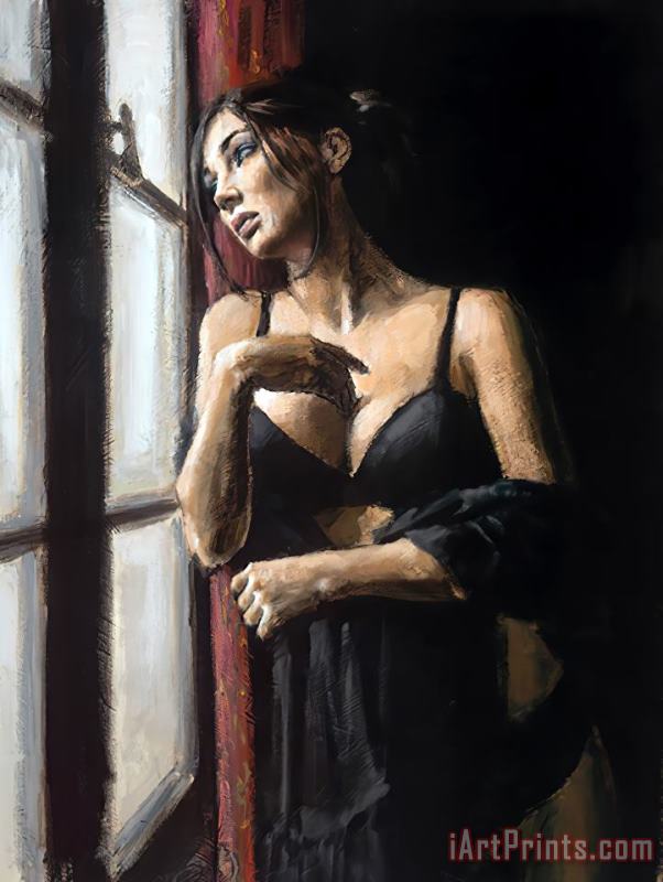 At The Window I, 2020 painting - Fabian Perez At The Window I, 2020 Art Print