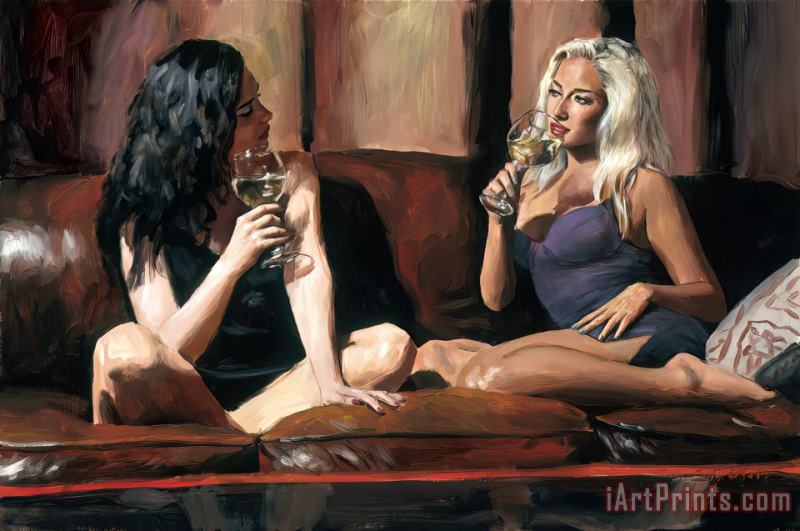 Blonde And Brunette painting - Fabian Perez Blonde And Brunette Art Print