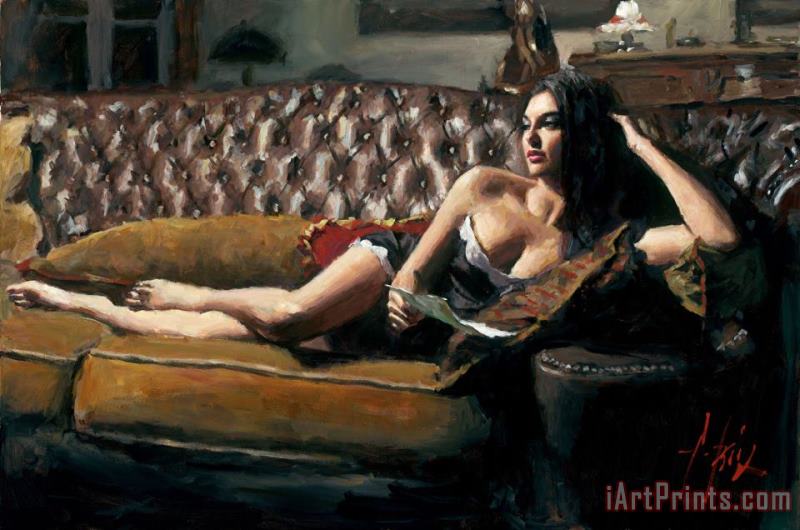 Saba with Letter V painting - Fabian Perez Saba with Letter V Art Print