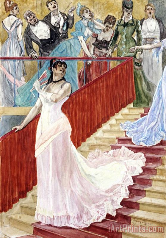 The Row painting - Felicien Rops The Row Art Print