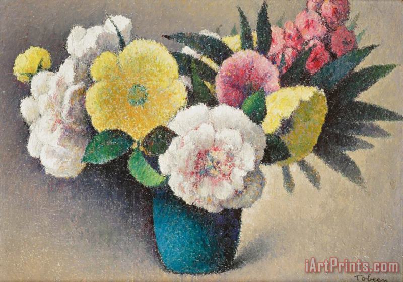Felix Elie Tobeen Still Life With Flowers Art Print