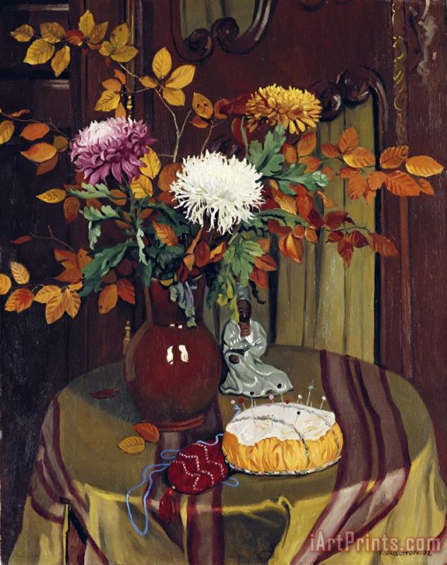 Felix Vallotton Chrysanthemums And Autumn Foilage Art Print