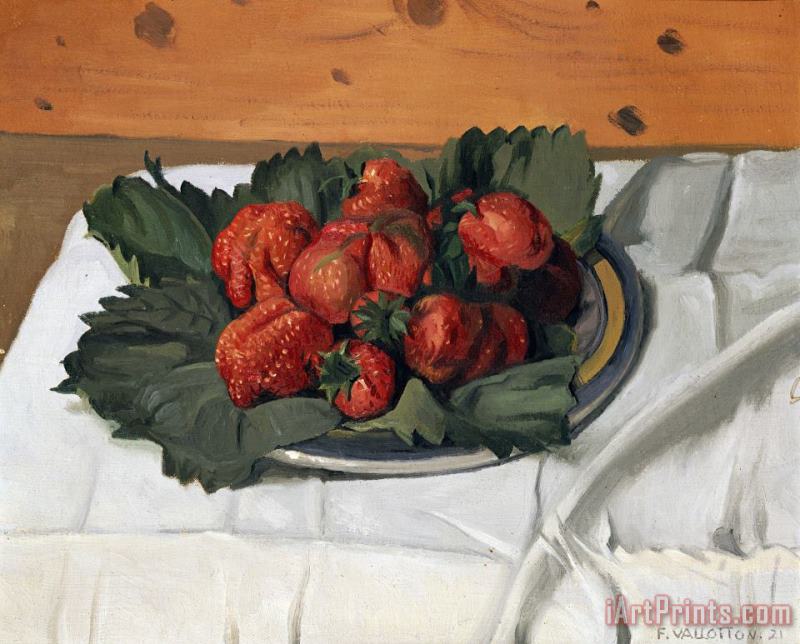 Still Life with Strawberries painting - Felix Vallotton Still Life with Strawberries Art Print