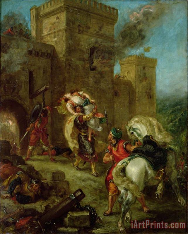 Rebecca Kidnapped by the Templar painting - Ferdinand Victor Eugene Delacroix Rebecca Kidnapped by the Templar Art Print