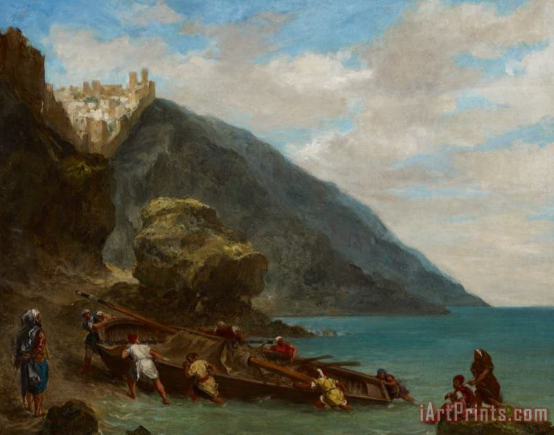 View Of Tangier From The Seashore painting - Ferdinand Victor Eugene Delacroix View Of Tangier From The Seashore Art Print