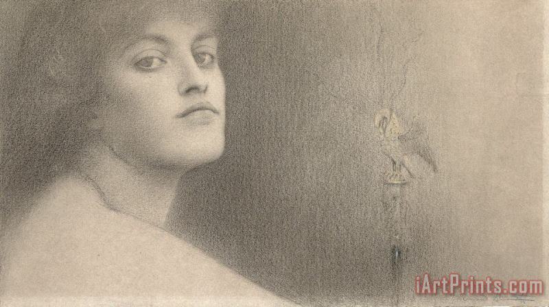 Fernand Khnopff Study for L'offrande (the Offering), 1891 Art Print