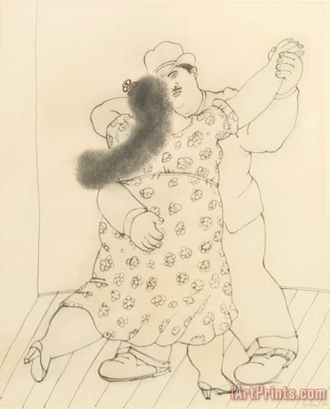 Fernando Botero Dancing Couple, 1980 Art Print