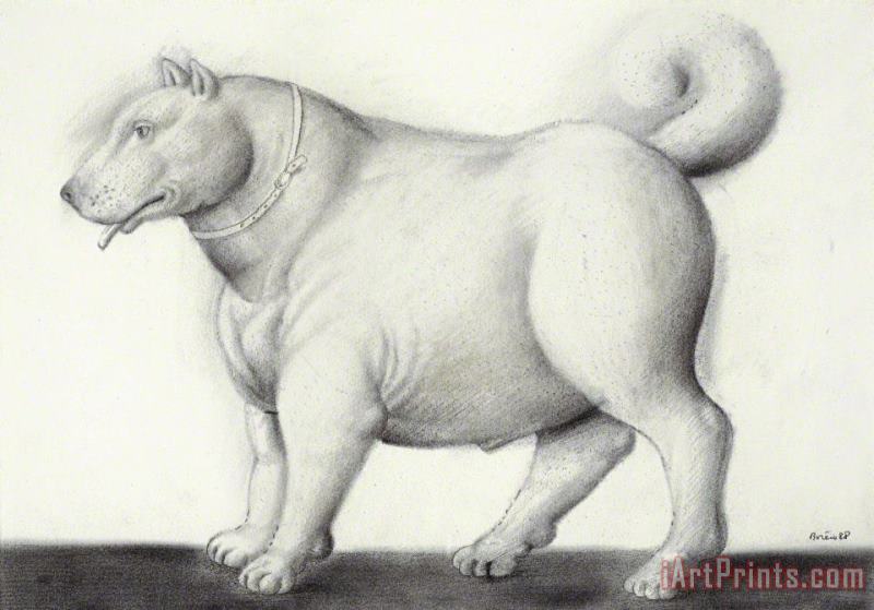 Dog, 1988 painting - Fernando Botero Dog, 1988 Art Print